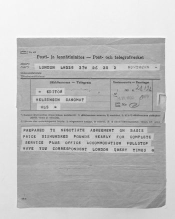 Correspondence Between The Times and Helsingin Sanomat Before WWII