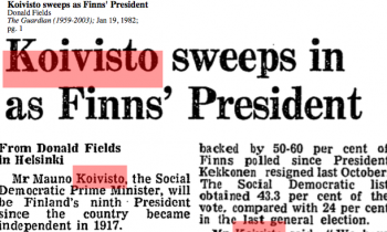Mr Mauno Koivisto sweeps as Finns’ President